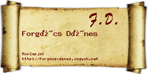 Forgács Dénes névjegykártya