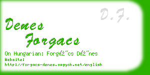 denes forgacs business card